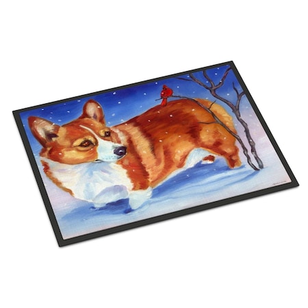 Carolines Treasures 18 x 27 in. Corgi Cardinal Buddy Indoor or Outdoor Mat 7411MAT